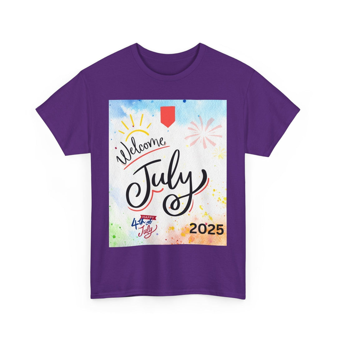 Hello Month of July 2025 T-shirt Spring Colorful