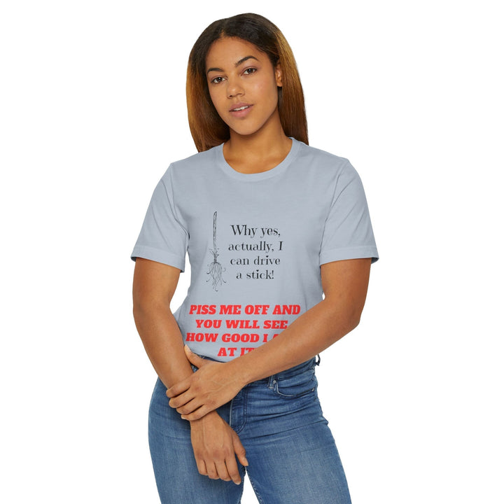 Witch's Stick-Shift T-shirt Stylish and Comfortable Unique Holiday Gift