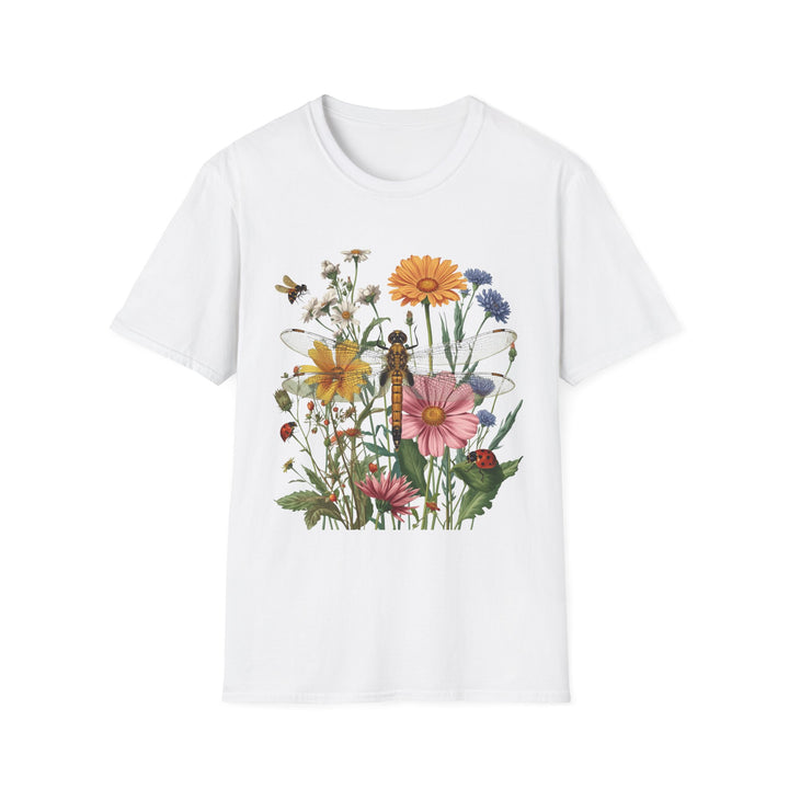 Dragonfly & Wildflower Tee, 6 colors, 5 sizes