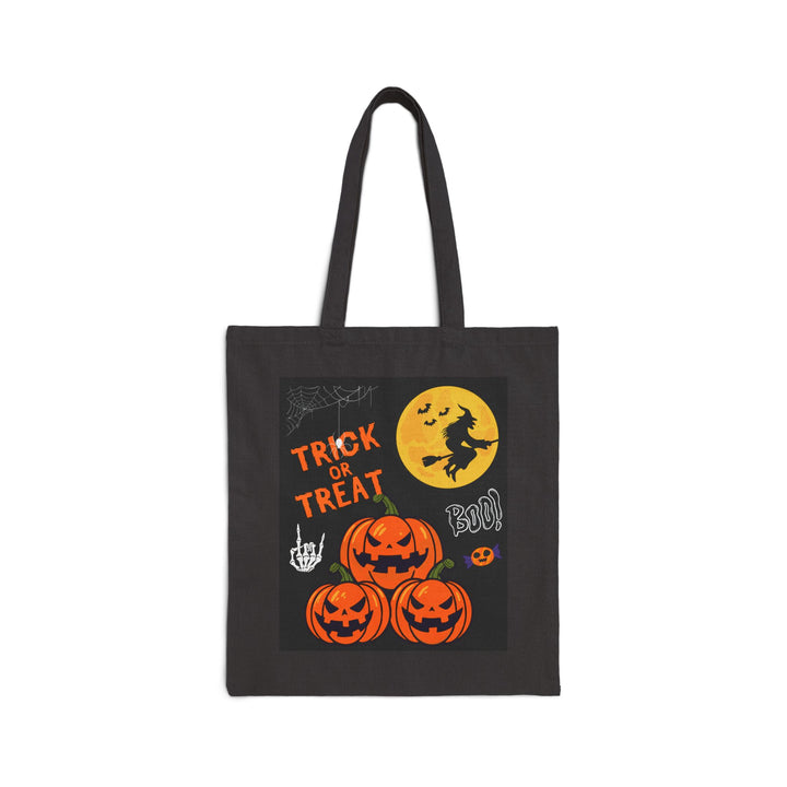 Spooky Large Canvas Halloween Bag - Perfect Trick or Treat Tote for Kids & Adults, Eco-Friendly, Durable, and Stylish, Sixe:15 x 16