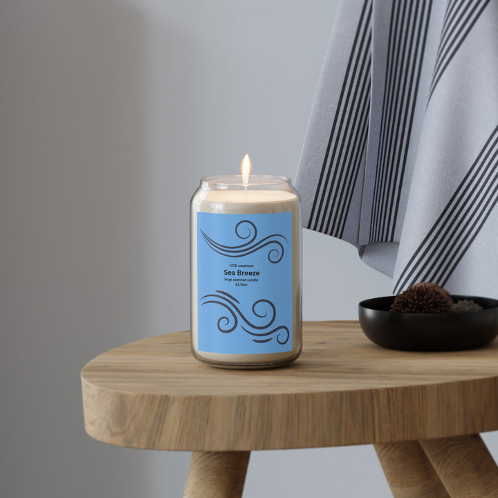 UCD creations Sea Breeze Scented Candle, 13.75oz, natural soy wax. cotton wick