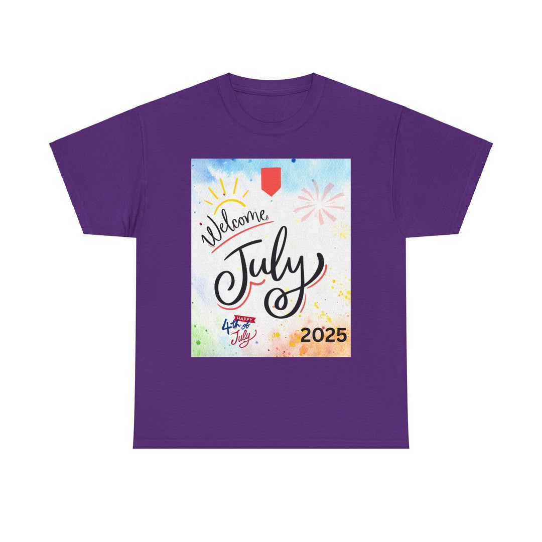 Hello Month of July 2025 T-shirt Spring Colorful