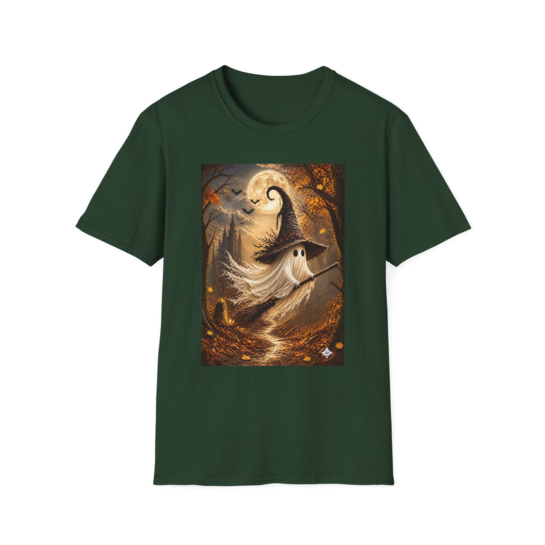Halloween Ghost T-Shirt — Cute Witch Hat Spooky Moon Tee