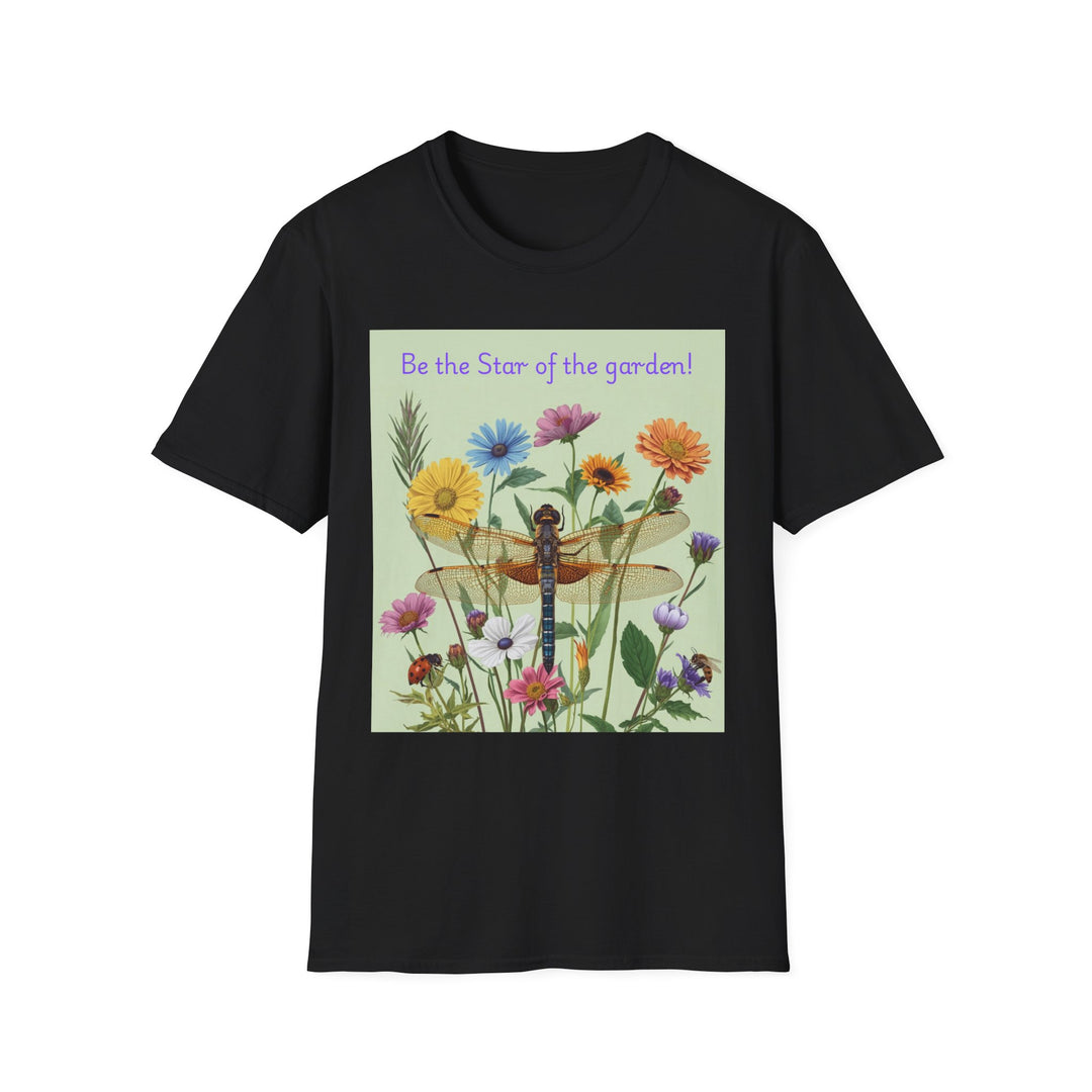 “Be the Star of the Garden!” Dragonfly & Wildflower Graphic Tee