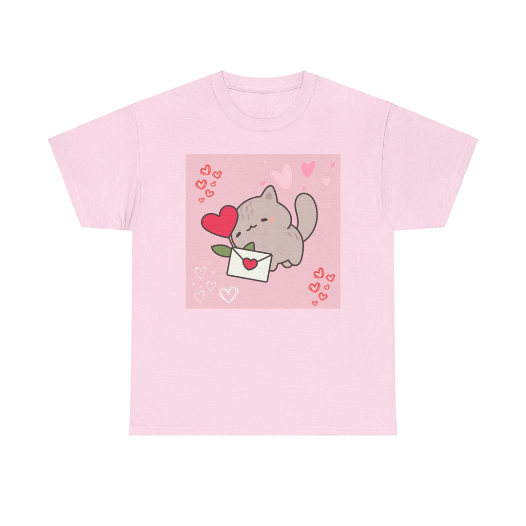 Valentine kitten T-shirt, Unisex, 5 colors, 8 sizes