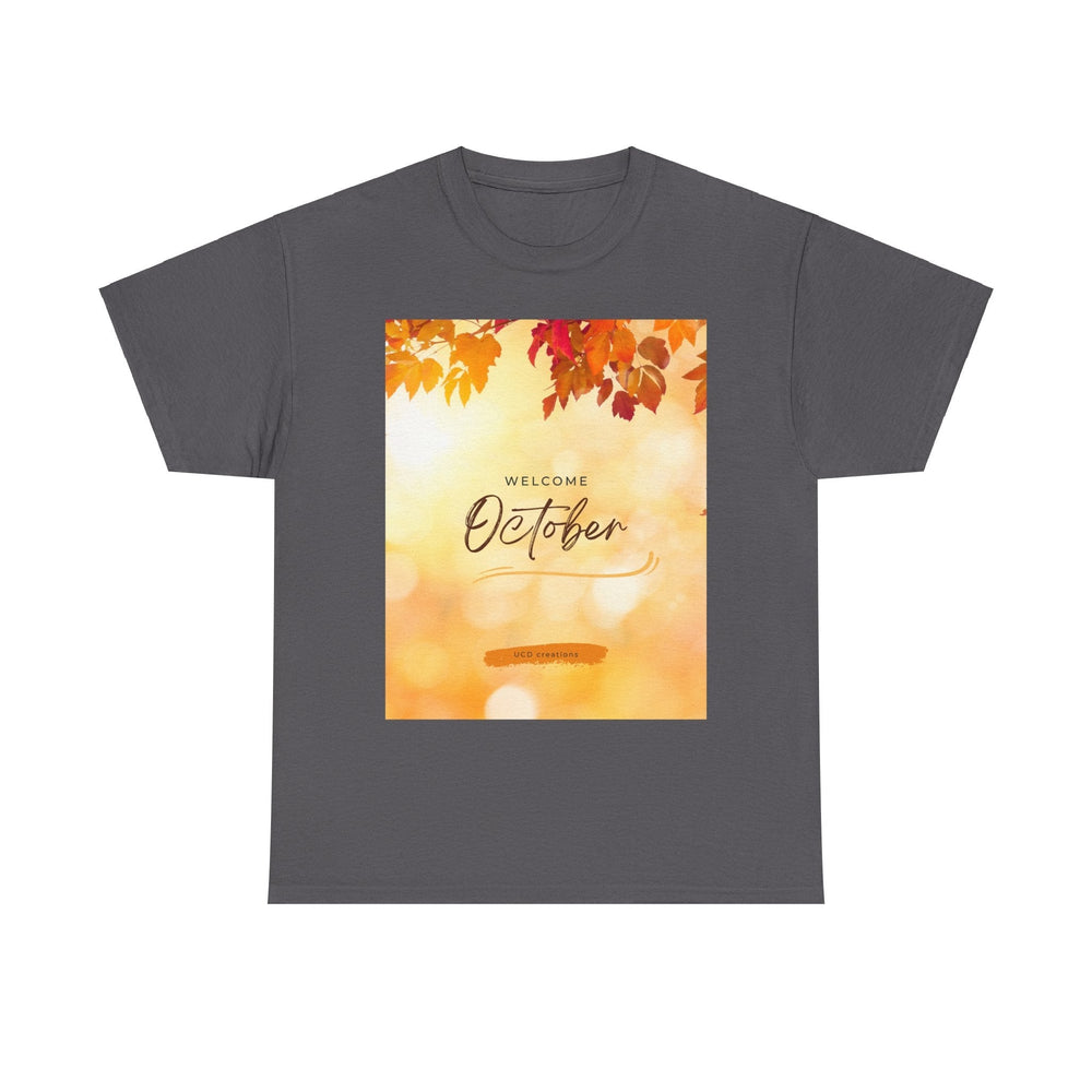 Hello Month of October T-shirt changing seasons Colorful unisex