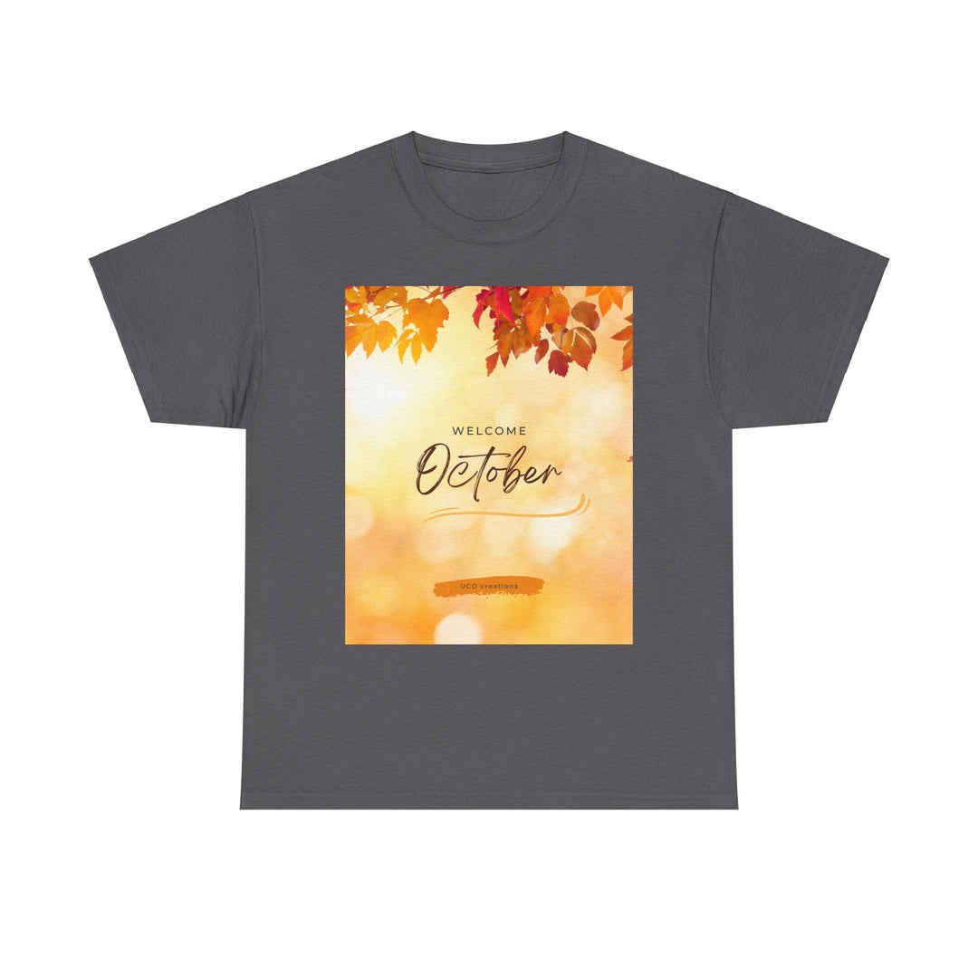 Hello Month of October T-shirt changing seasons Colorful unisex