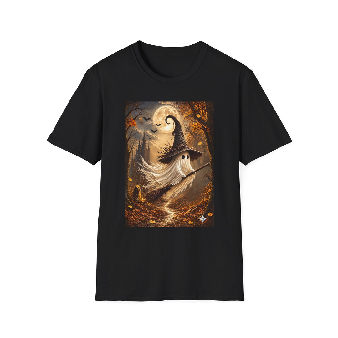 Halloween Ghost T-Shirt — Cute Witch Hat Spooky Moon Tee