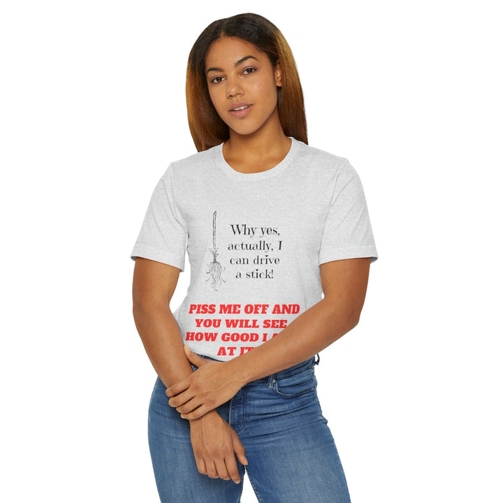 Witch's Stick-Shift T-shirt Stylish and Comfortable Unique Holiday Gift