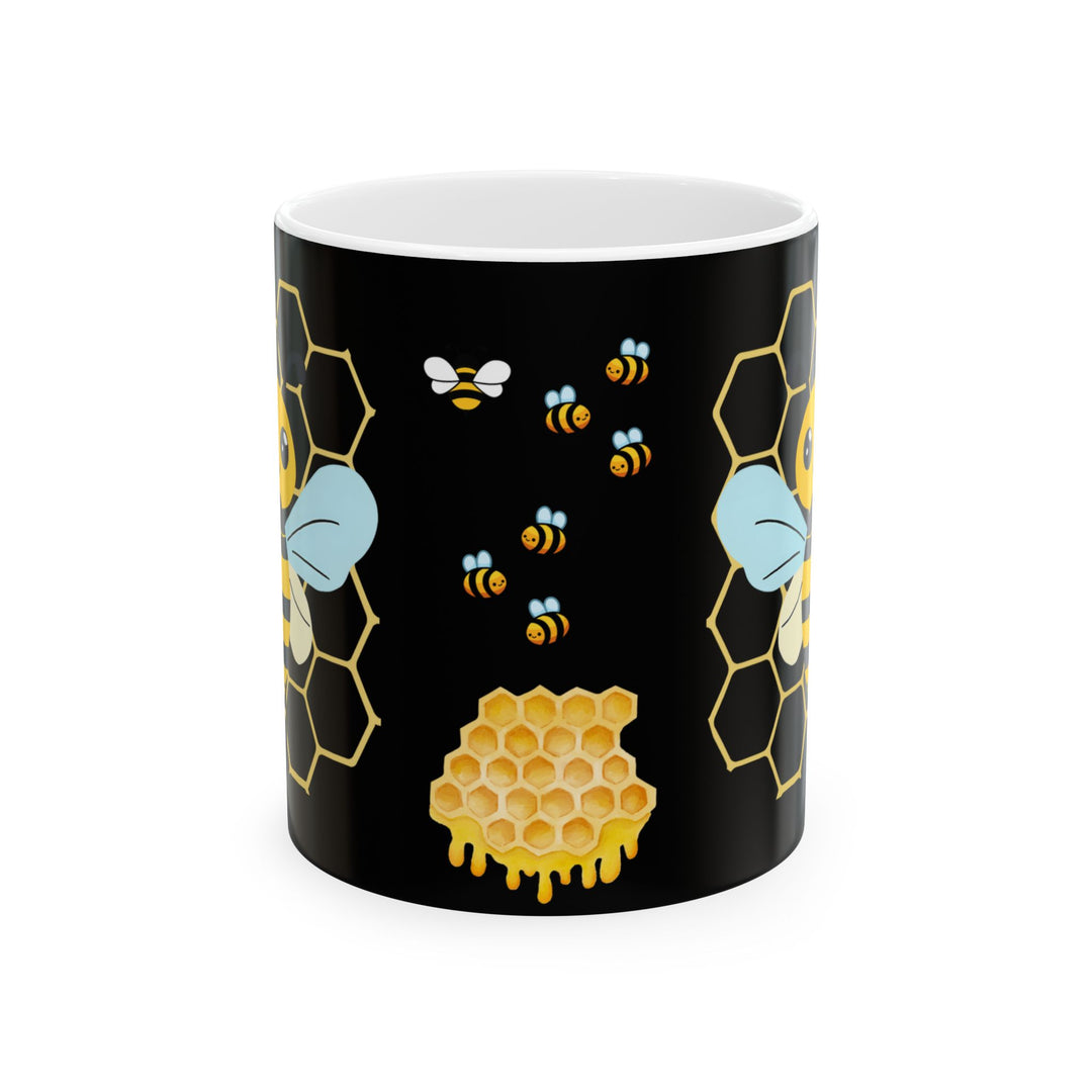 Bee Mug, (11oz, 15oz) Ceramic Mug, Unique Design, great Gift Idea, create Home Brew Joy