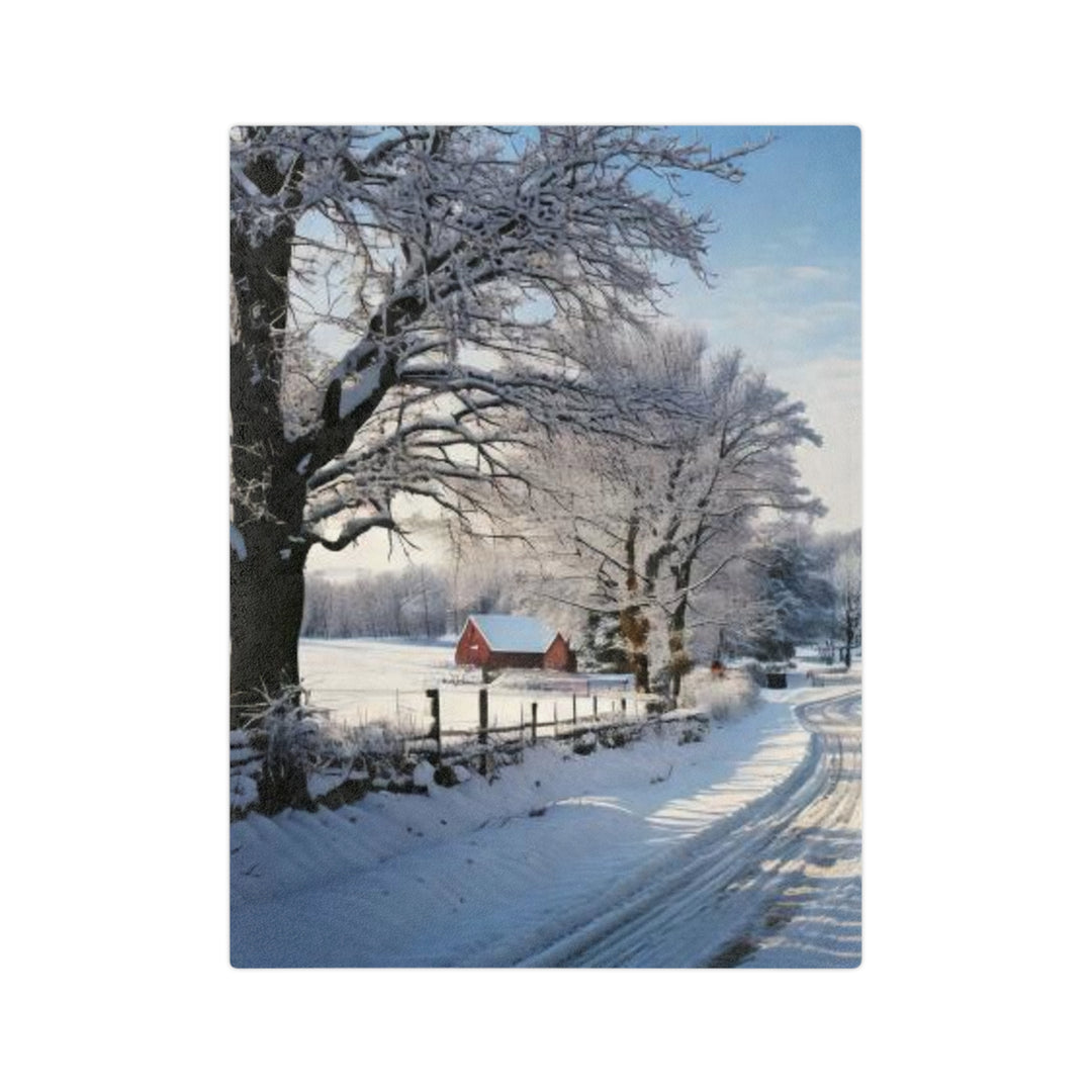 Snowy Country Walk Velveteen Microfiber Blanket, 3 sizes, TikTok ready