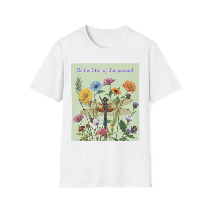 “Be the Star of the Garden!” Dragonfly & Wildflower Graphic Tee