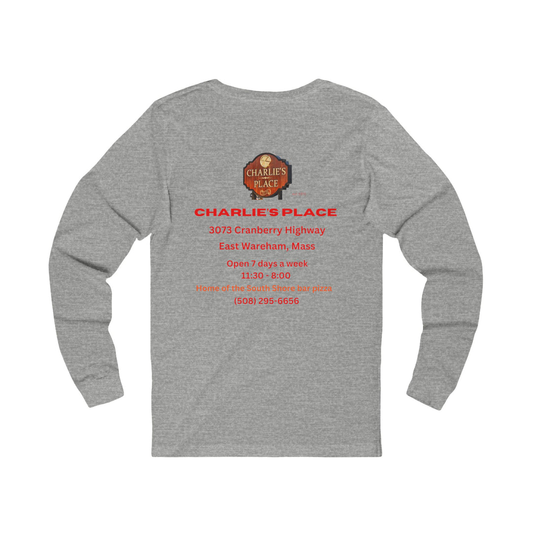 Charlie’s Place Long Sleeve Tee — Restaurant Logo & Address Back Print