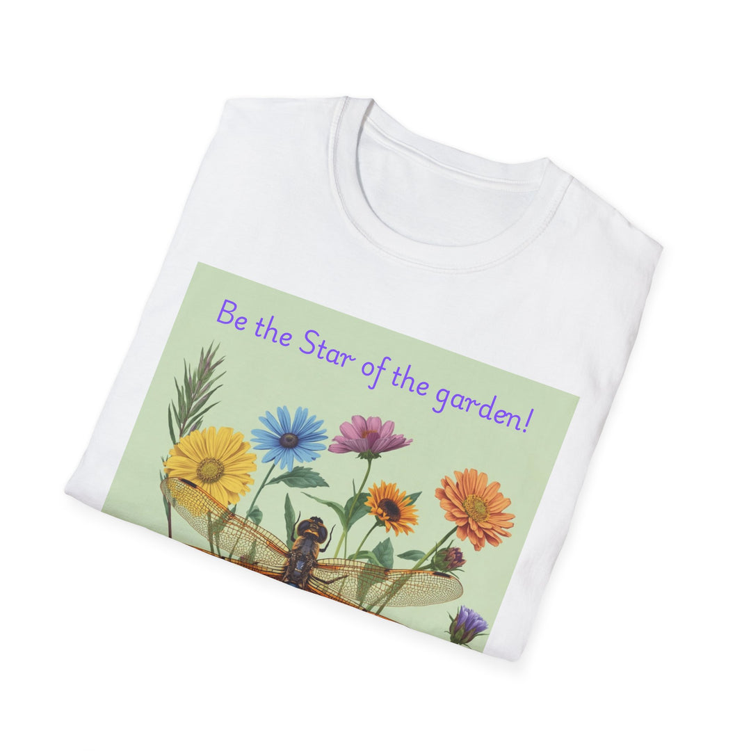 “Be the Star of the Garden!” Dragonfly & Wildflower Graphic Tee