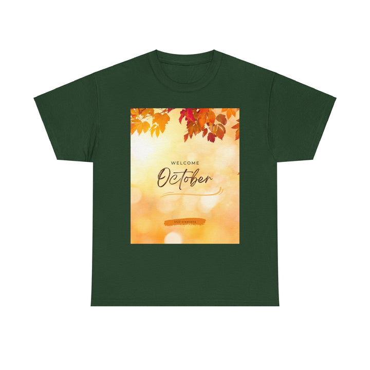 Hello Month of October T-shirt changing seasons Colorful unisex