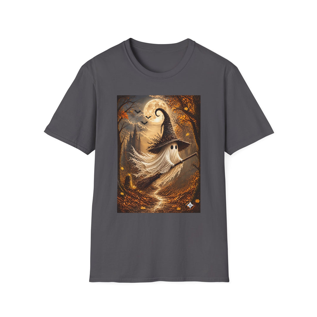 Halloween Ghost T-Shirt — Cute Witch Hat Spooky Moon Tee