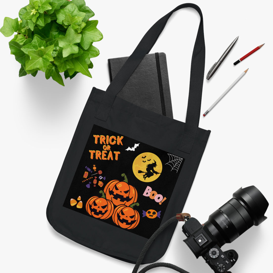 Spooky Small Canvas Halloween Bag - Perfect Trick or Treat Tote for Kids & Adults, Eco-Friendly, Durable, and Stylish, Sixe:12.5 x 14.5