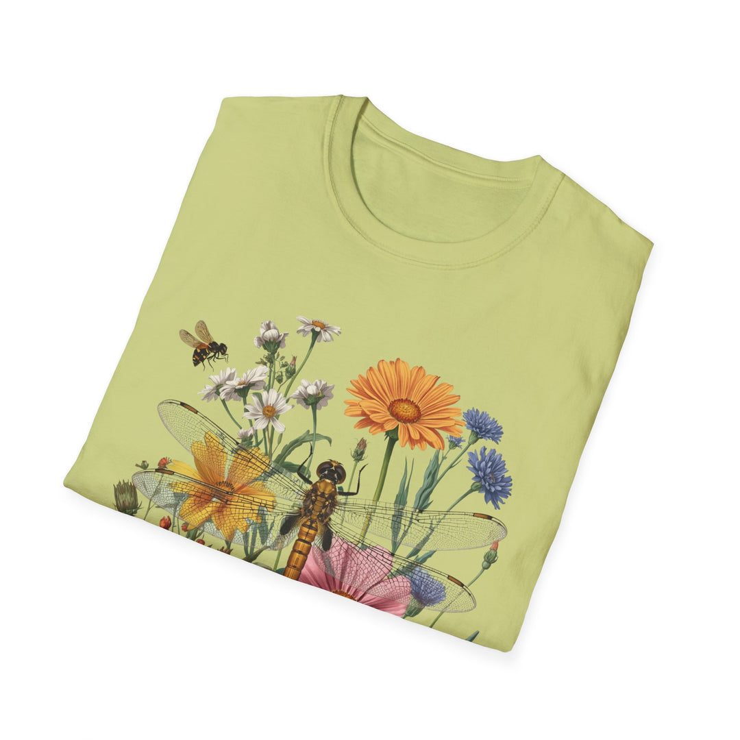 Dragonfly & Wildflower Tee, 6 colors, 5 sizes