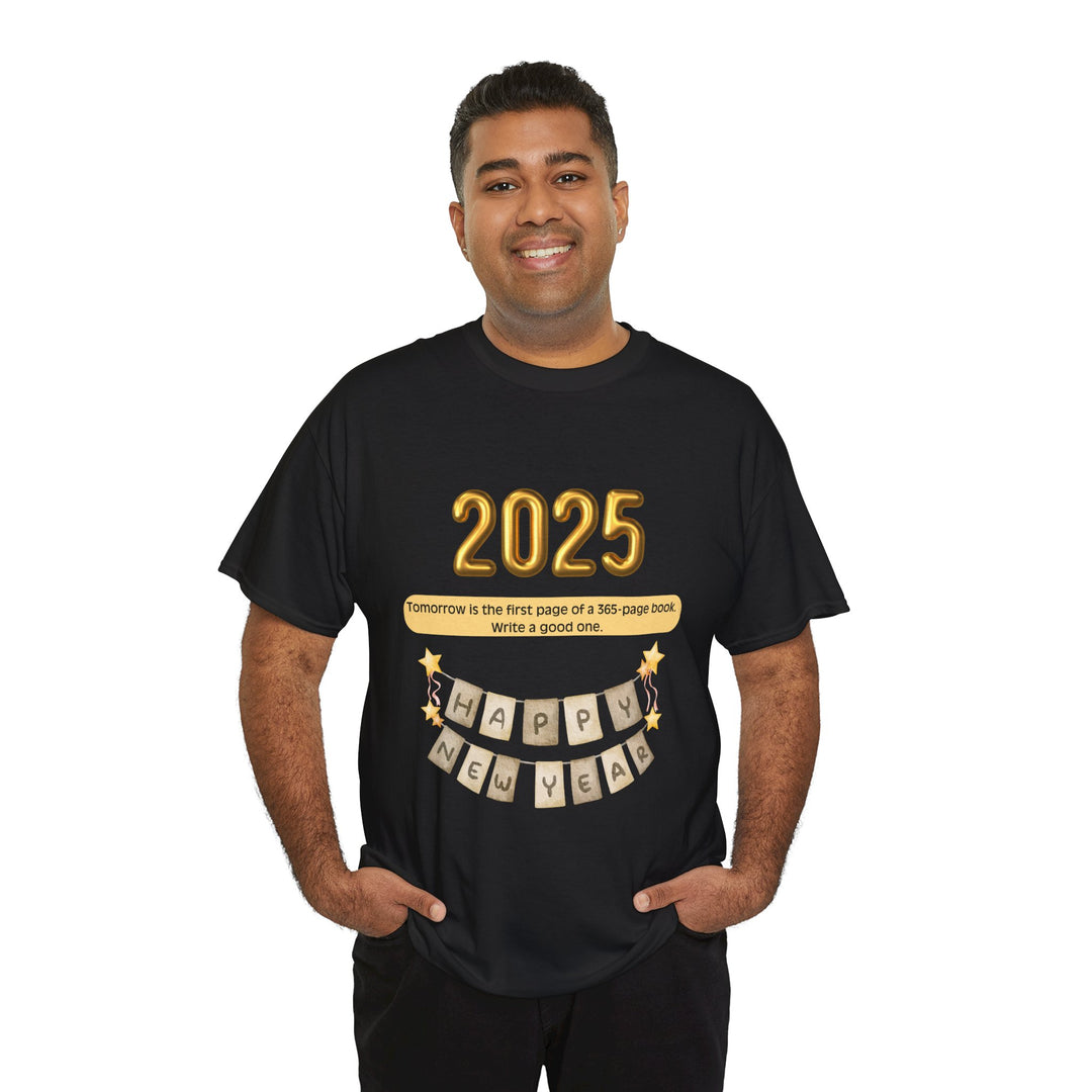 Happy New Year Book T-shirt, Unisex, Christmas, 8 colors, 8 sizes