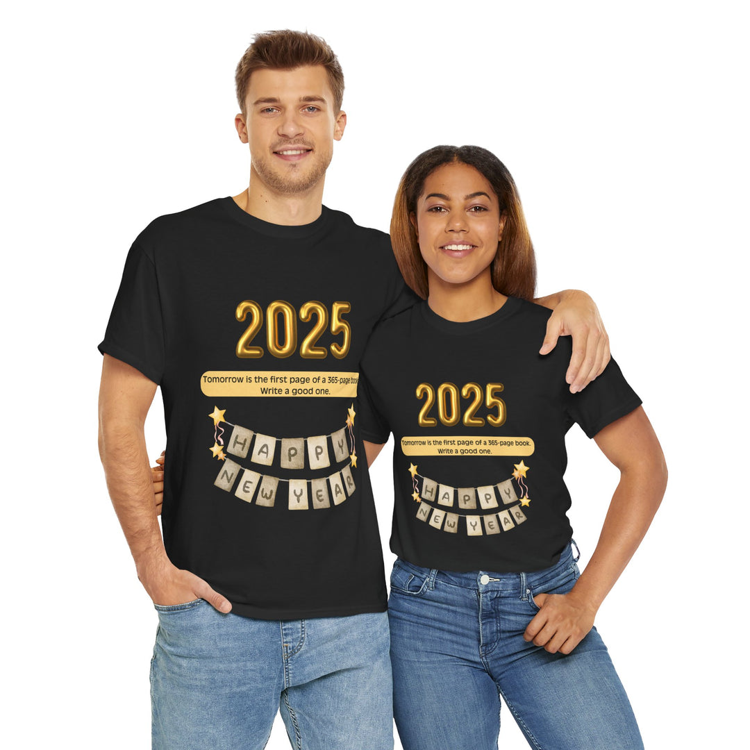 Happy New Year Book T-shirt, Unisex, Christmas, 8 colors, 8 sizes