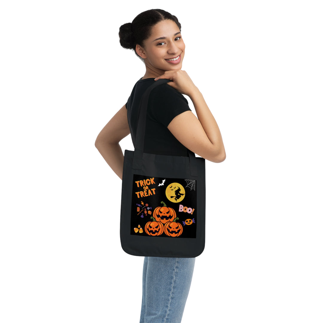 Spooky Small Canvas Halloween Bag - Perfect Trick or Treat Tote for Kids & Adults, Eco-Friendly, Durable, and Stylish, Sixe:12.5 x 14.5