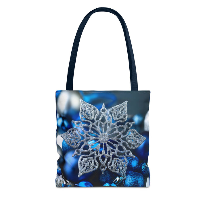 Holiday Blue Decorations Shopping Tote Bag, 3 sizes, Christmas