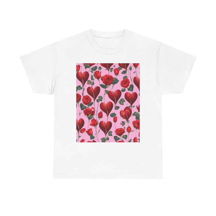 Valentine Hearts and Roses T-shirt, Unisex, 5 colors, 8 sizes