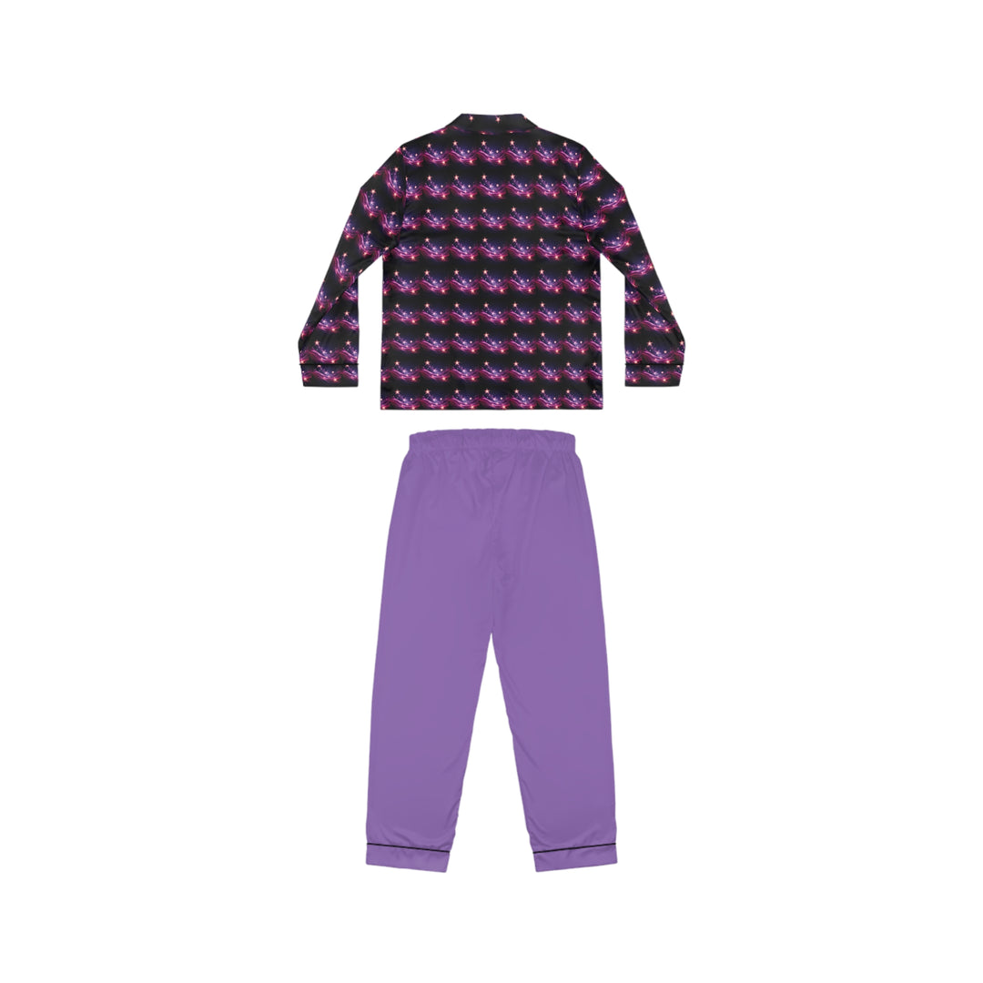 Women's Purple & Gold Satin Pajamas (AOP)