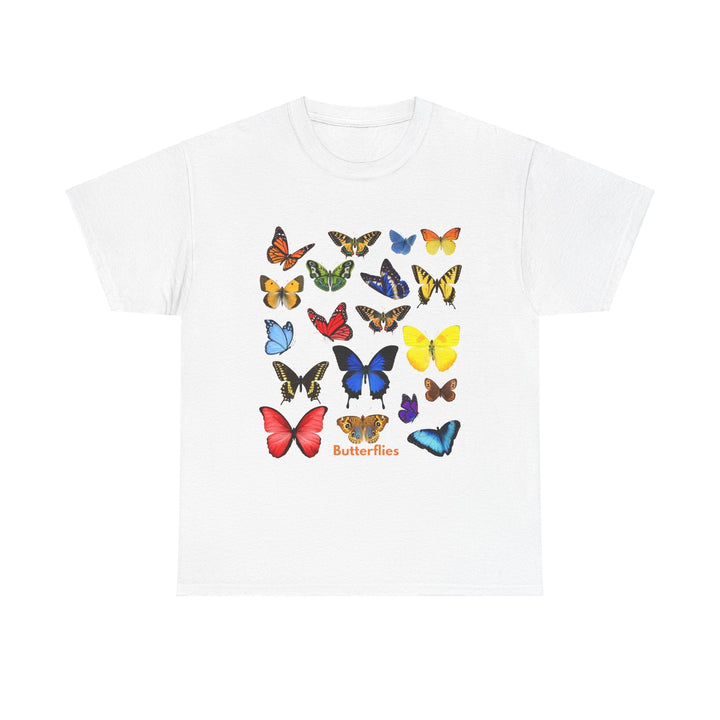 Butterfly Collection Heavy T-shirt Colorful unisex 3 colors 5 sizes