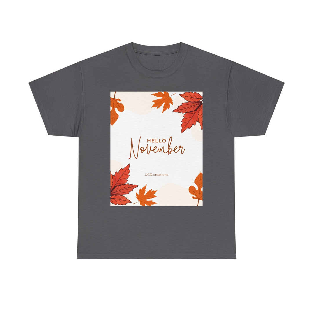 Hello Month of November T-shirt changing seasons Colorful unisex