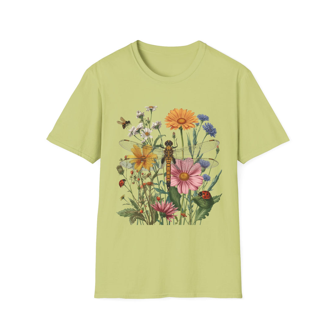 Dragonfly & Wildflower Tee, 6 colors, 5 sizes