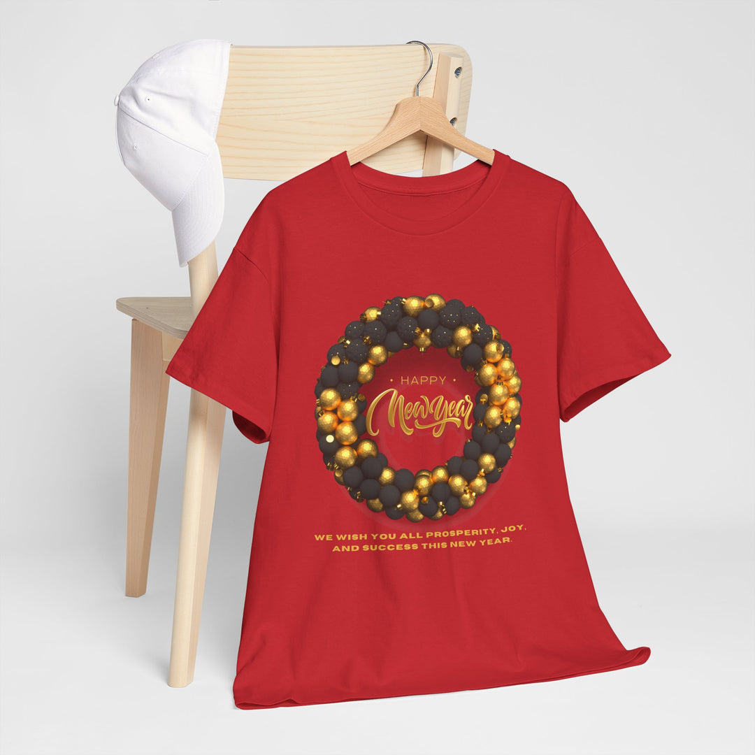 Black & Gold Christmas Wreath T-shirt, Unisex
