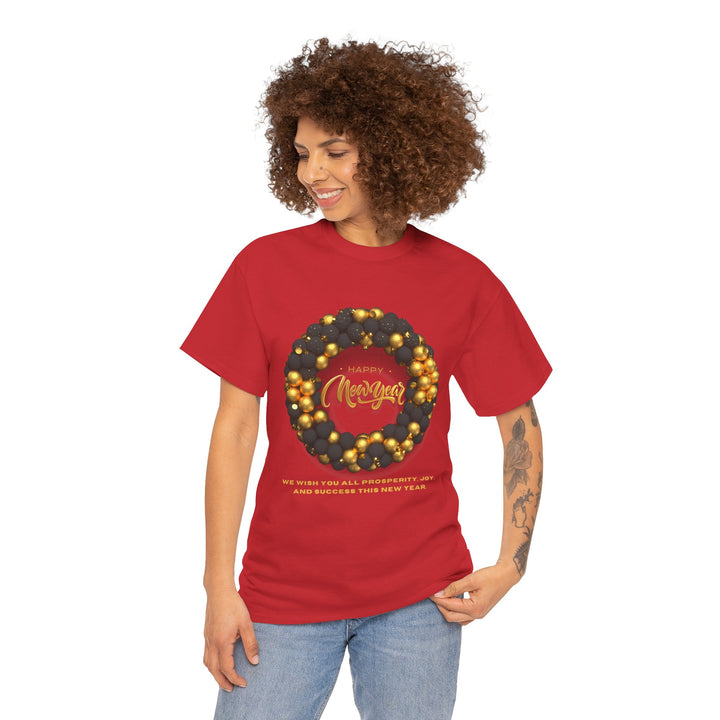 Black & Gold Christmas Wreath T-shirt, Unisex