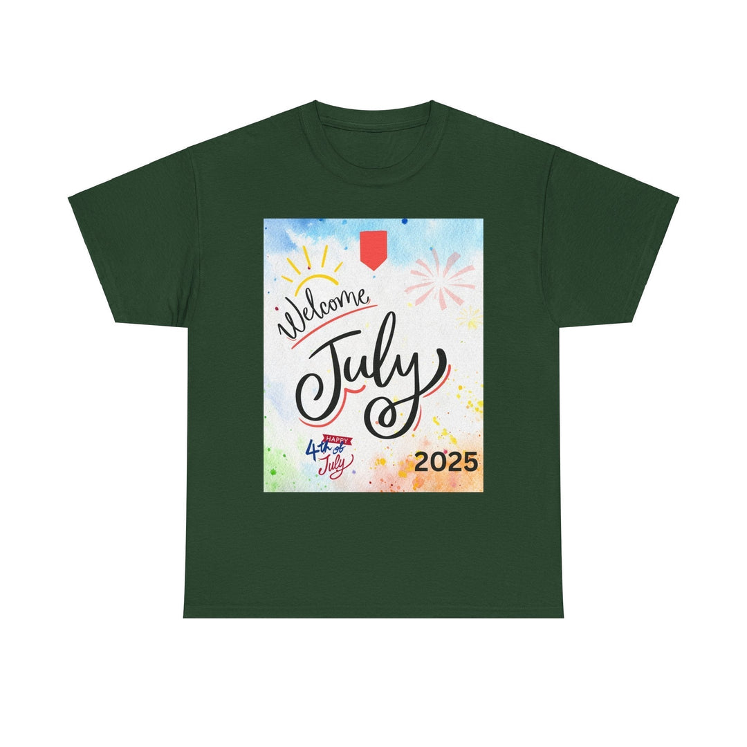 Hello Month of July 2025 T-shirt Spring Colorful