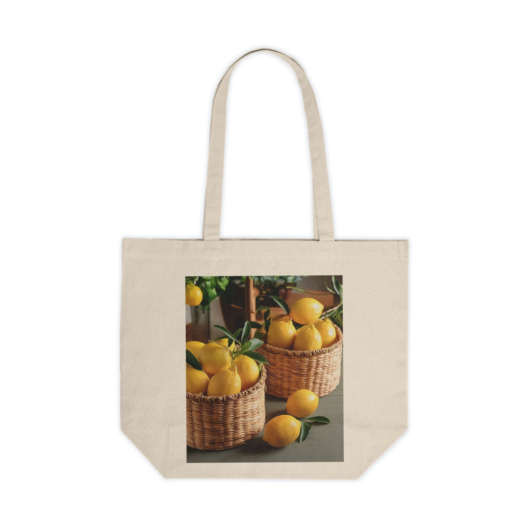 Basket of Lemons Canvas Shopping Bag - Perfect for carrying all for all your shopping purchases, Bagmasters tote bag, Eco-Friendly, Durable, and Stylish, Sixe:18 x 15, priced to sell