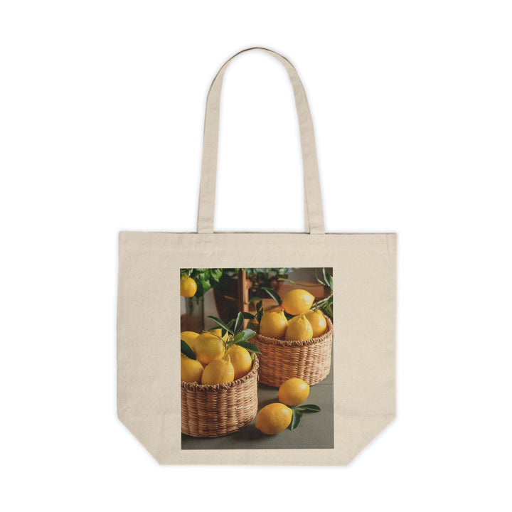 Basket of Lemons Canvas Shopping Bag - Perfect for carrying all for all your shopping purchases, Bagmasters tote bag, Eco-Friendly, Durable, and Stylish, Sixe:18 x 15, priced to sell