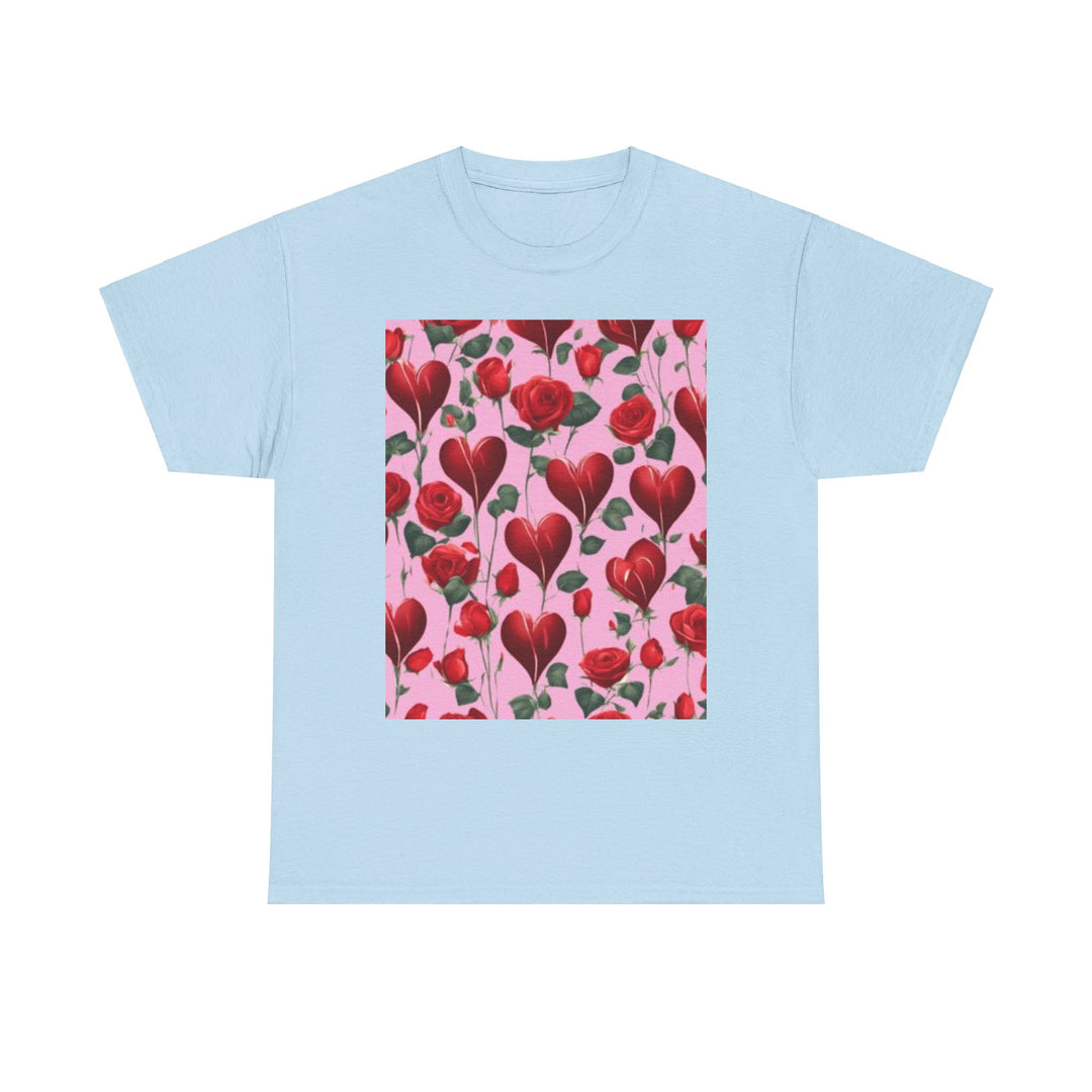 Valentine Hearts and Roses T-shirt, Unisex, 5 colors, 8 sizes