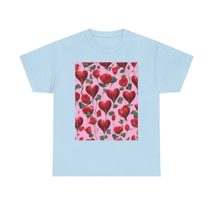Valentine Hearts and Roses T-shirt, Unisex, 5 colors, 8 sizes