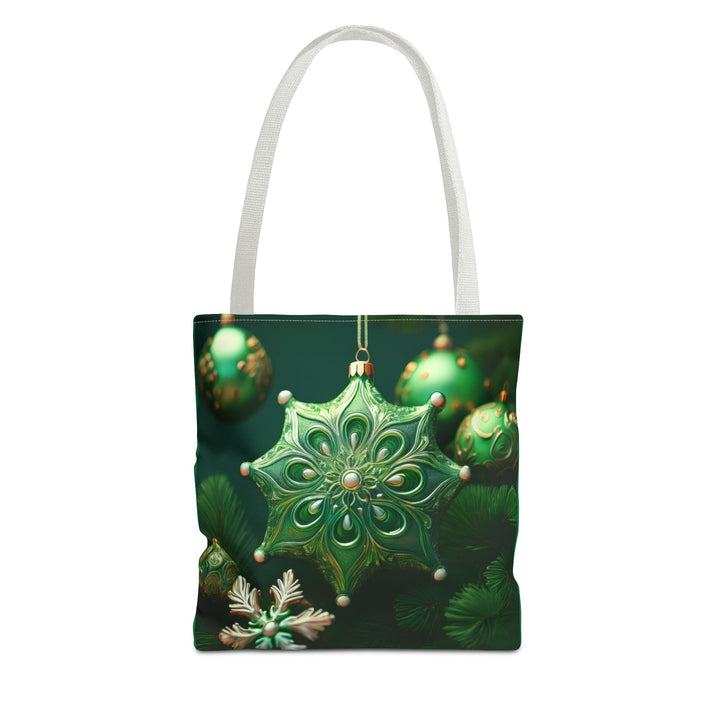 Holiday Green Decorations Shopping Tote Bag, 3 sizes, Christmas