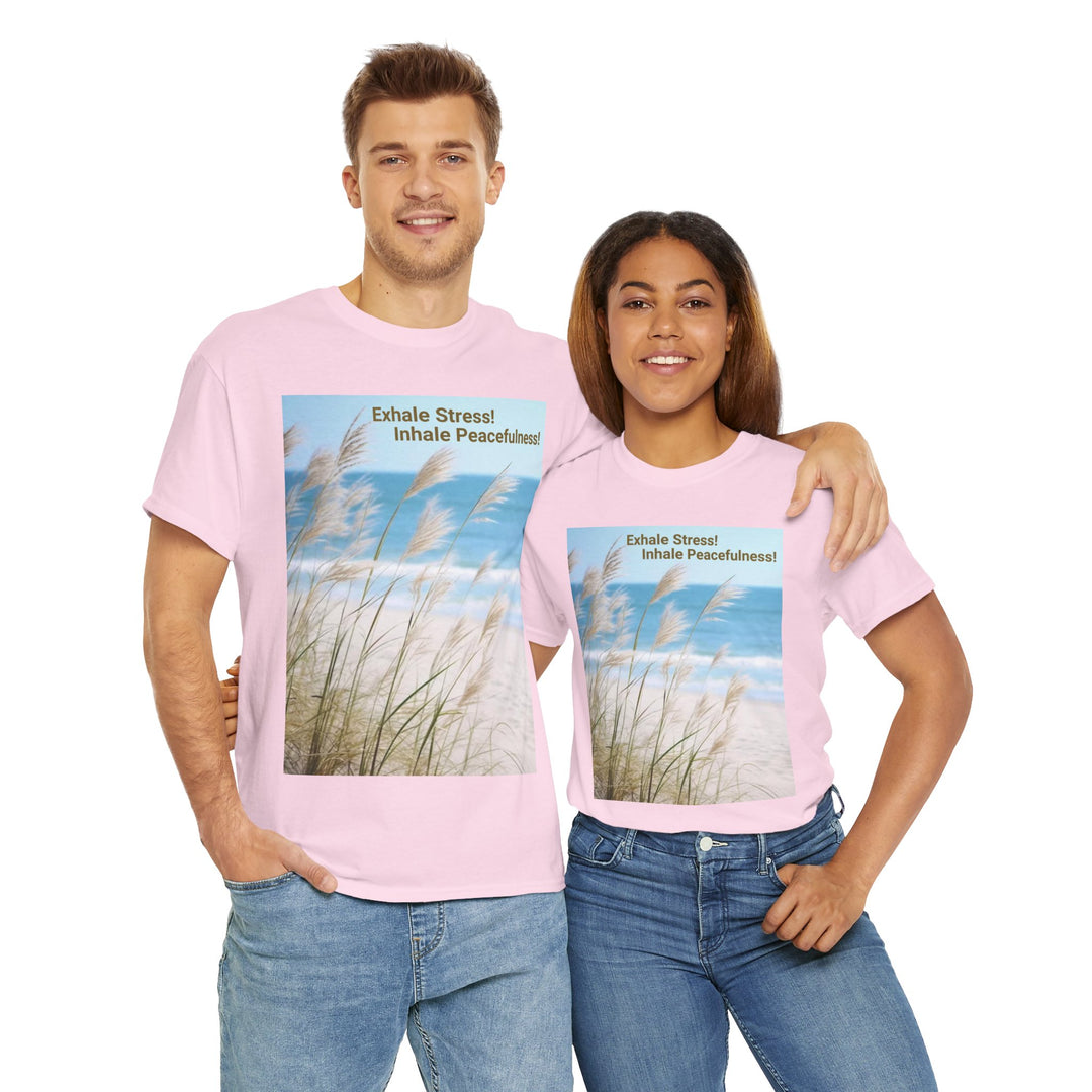 Exhale Stress - Inhale Peacefulness T-shirt, Unisex, Christmas, 10 colors, 8 sizes