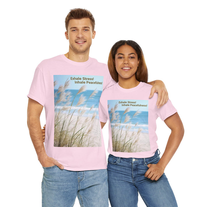 Exhale Stress - Inhale Peacefulness T-shirt, Unisex, Christmas, 10 colors, 8 sizes