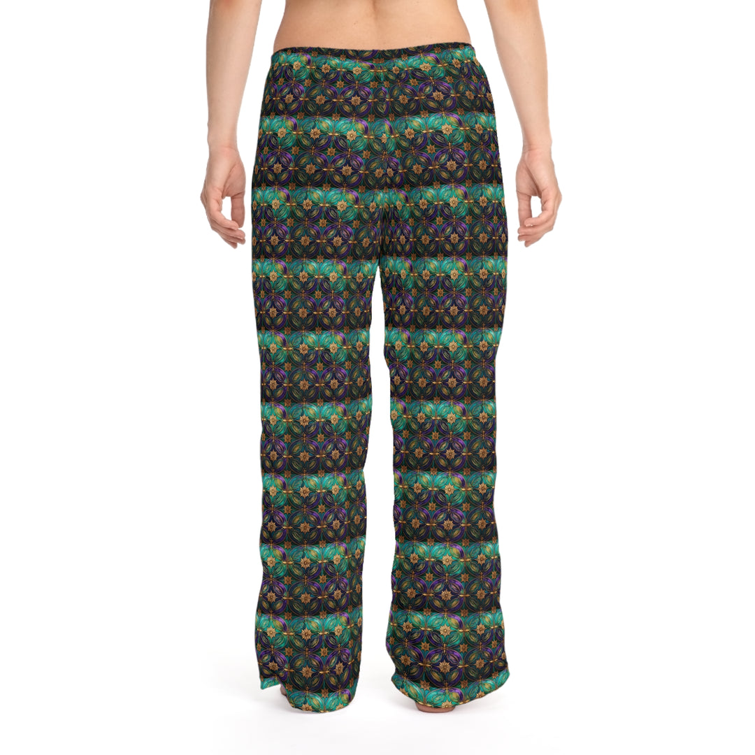 Green Blue Purple Women's Pajama Pants