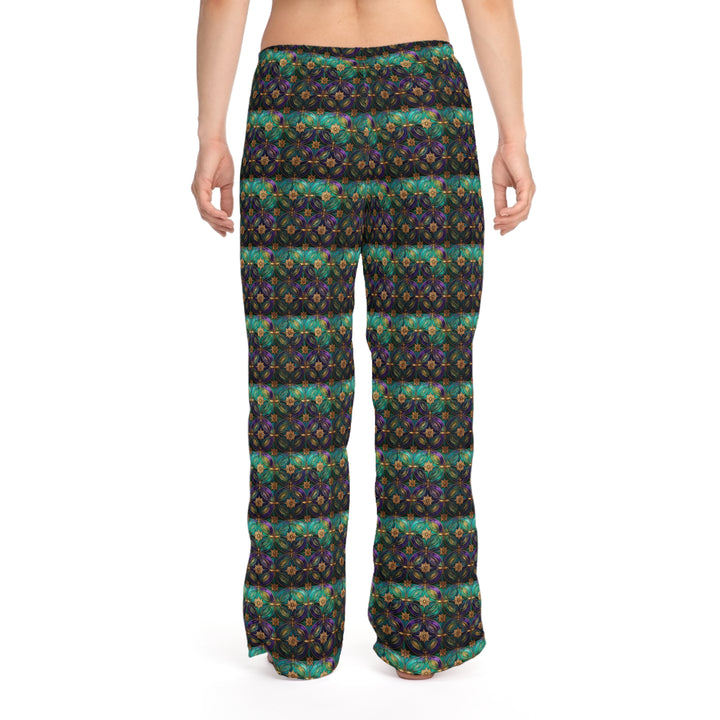 Green Blue Purple Women's Pajama Pants