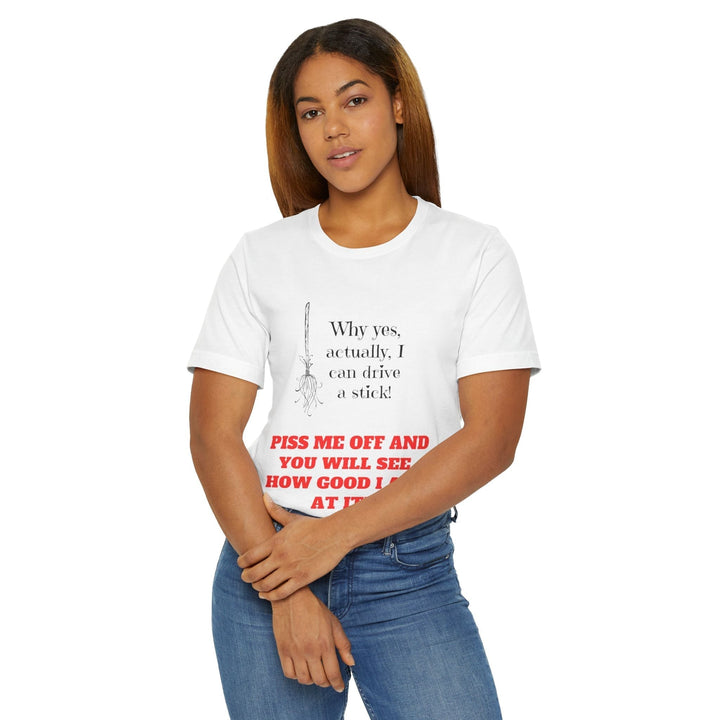 Witch's Stick-Shift T-shirt Stylish and Comfortable Unique Holiday Gift