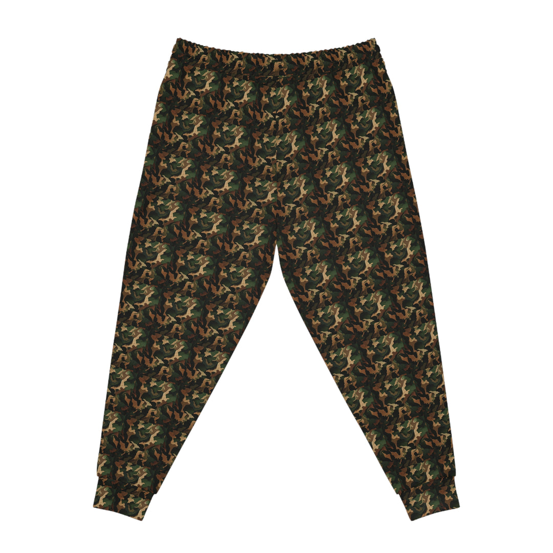 Brown-Green Camo Unisex Athletic Joggers. 1 color, 6 sizes