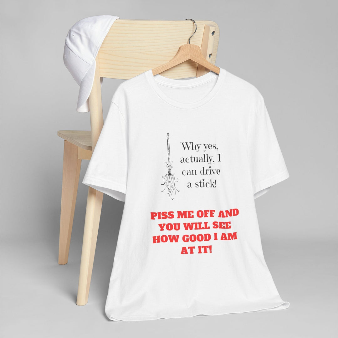 Witch's Stick-Shift T-shirt Stylish and Comfortable Unique Holiday Gift