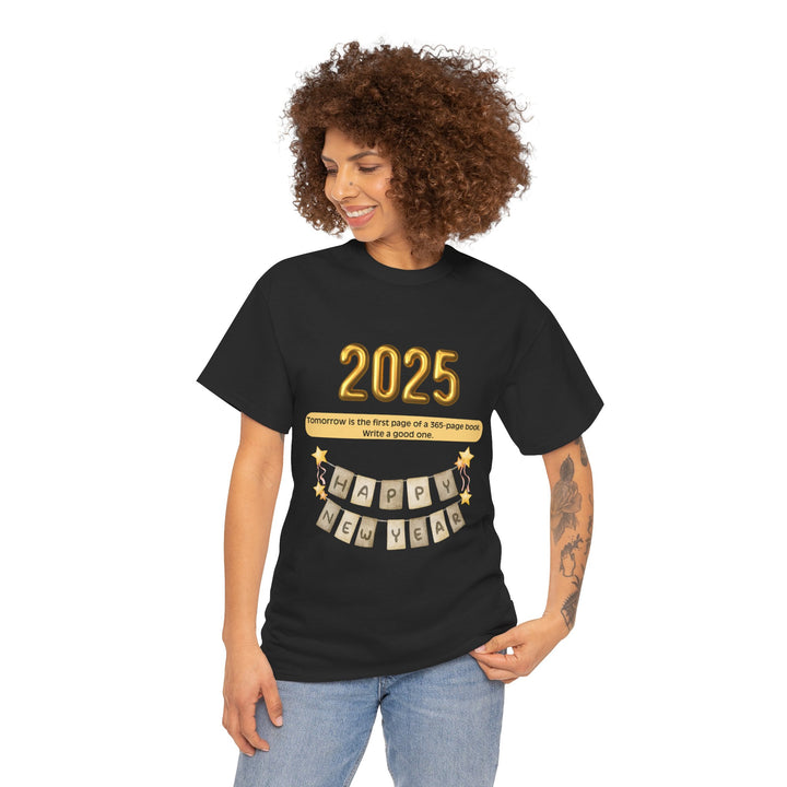Happy New Year Book T-shirt, Unisex, Christmas, 8 colors, 8 sizes
