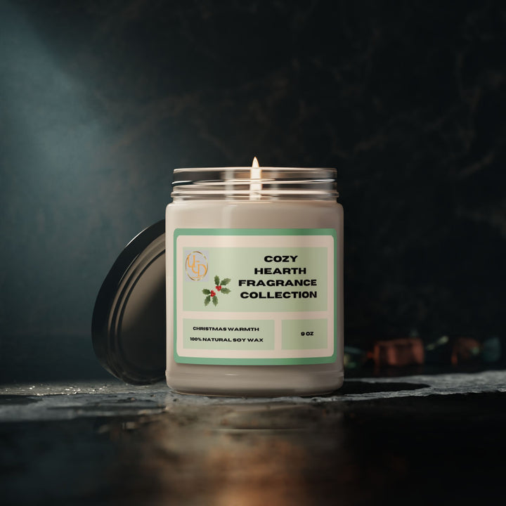 Cozy Hearth Fragrance Collection: Christmas Warmth Scented Soy Candle, 9oz