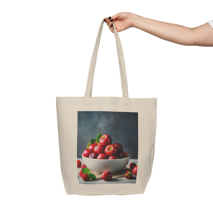 Bowl of Apples Canvas Shopping Bag - Perfect for carrying all for all your shopping purchases, Bagmasters tote bag, Eco-Friendly, Durable, and Stylish, Sixe:18 x 15, priced to sell