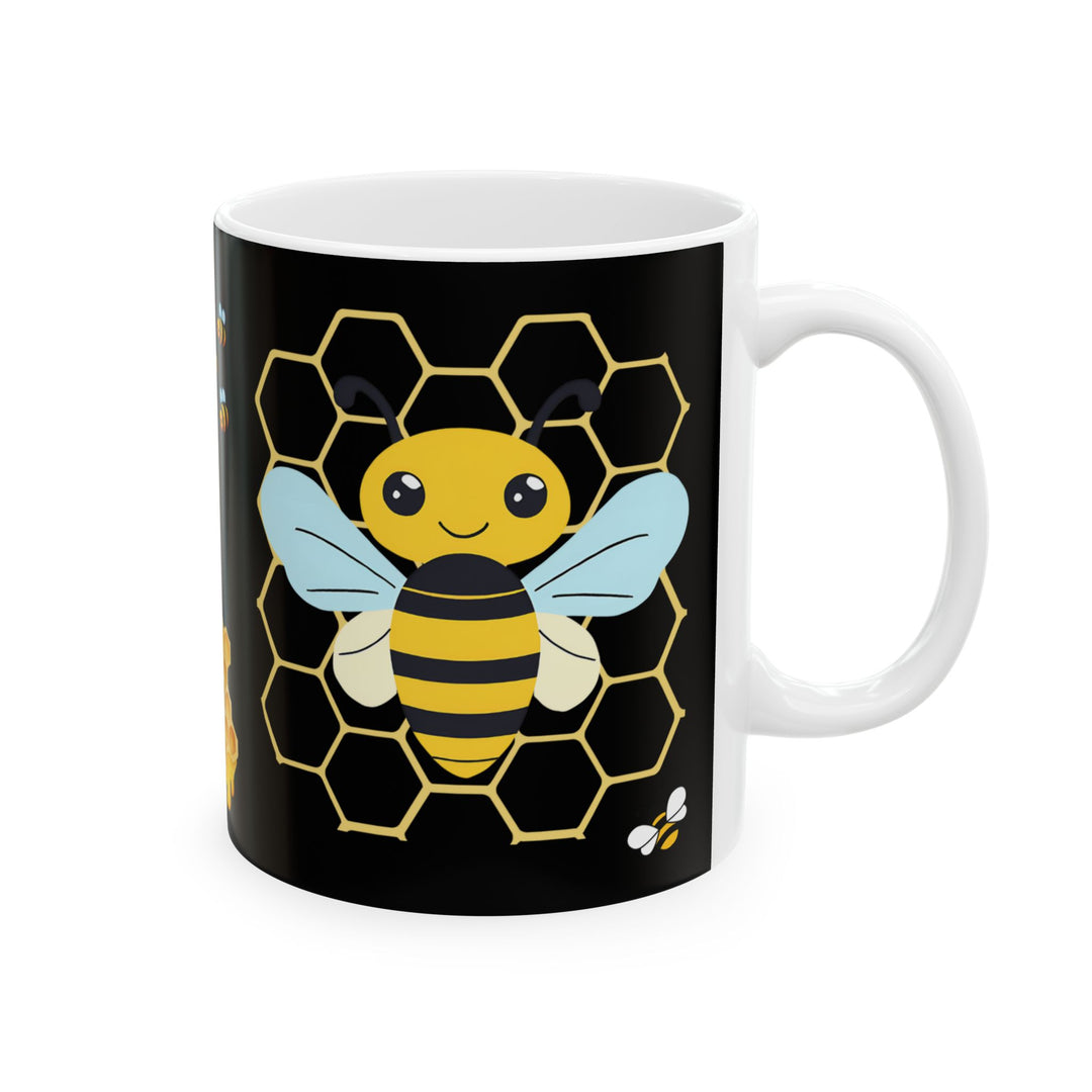 Bee Mug, (11oz, 15oz) Ceramic Mug, Unique Design, great Gift Idea, create Home Brew Joy